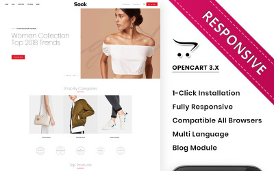 Sook - O modelo OpenCart do hub da moda