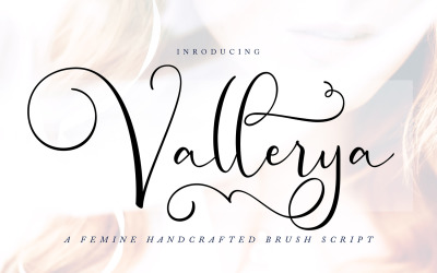 Vallerya | Handgjord pensel kursiv teckensnitt