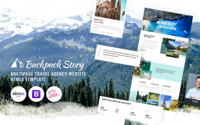 Backpack Story - Plantilla para sitio web de agencia de viajes en línea