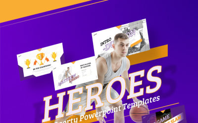 Helden Creatieve Sportpresentatie PowerPoint-sjabloon