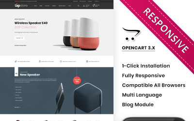 "Tapstore - The Electronic Store" - адаптивний OpenCart шаблон №89233