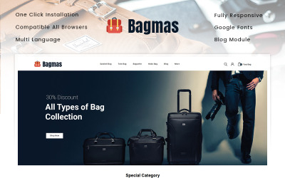 Thème PrestaShop pour Bagmas Bag Store