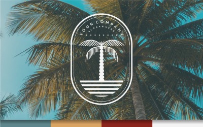 Karayip Tasarım Palmiye Ağaçları Logo Şablonu