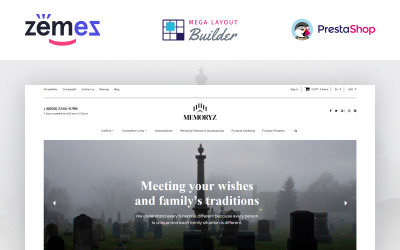 MemoryZ - Thème PrestaShop en ligne pour services funéraires