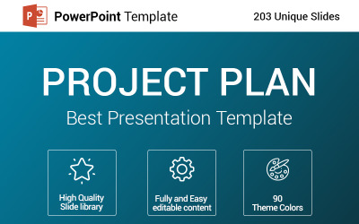 Modelo de plano de projeto em PowerPoint