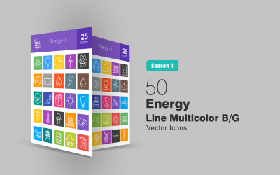50 energielijn Multicolor B / G Icon Set