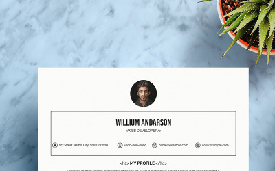 Willium Andarson  Web Developer v09 Resume Template