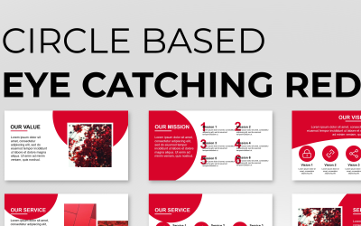 Cirkelbaserad röd presentation PowerPoint-mall