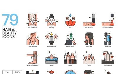 79 Hair _ Beauty Icons - Aesthetic Series Iconset #89853
