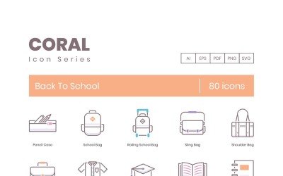 80回到学校图标-珊瑚系列集
