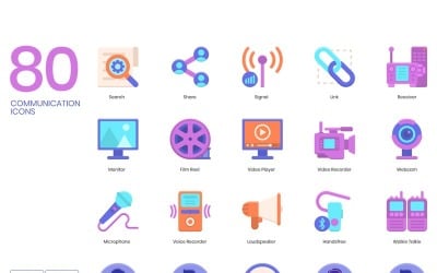 80 ikon komunikacji - zestaw Violet Series