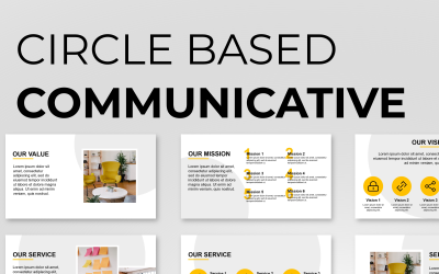 Op cirkel gebaseerde minimalistische presentatie PowerPoint-sjabloon