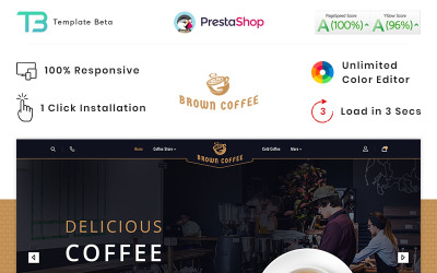 Reszponzív Brown Coffee - The Coffee PrestaShop sablon 89832