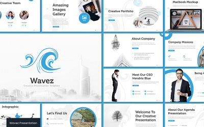 Шаблон PowerPoint для Wavez