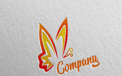Modèle de logo Butterfly Colors 5