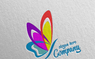 Butterfly Colors 8 Logo Template