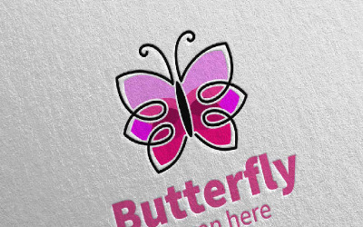 Modelo de logotipo de Butterfly Colors 9