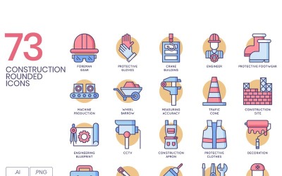 73 Construction Icons - Butterscotch Series Set