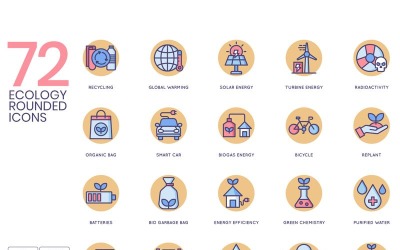 72 Ecology Icons - Butterscotch Series Set