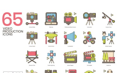 65 icônes de production vidéo - série Hazel