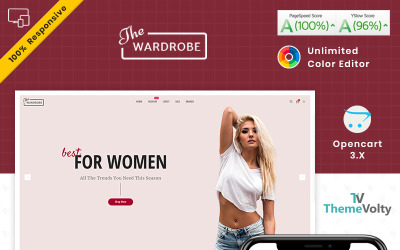 Modello OpenCart Responsive #90053 "Wardrobe - Fashion and Kids Shop"