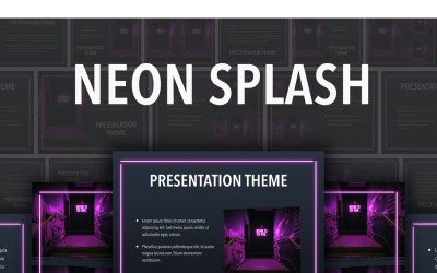 Neon Sıçrama PowerPoint şablonu