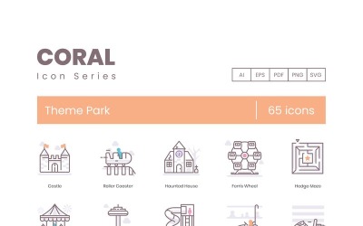 65 themaparkpictogrammen - Coral Series Set