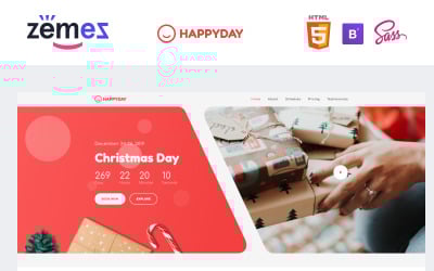 Reszponzív HappyDay - Christmas Themed Event Nyítóoldal sablon 90115