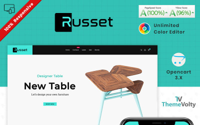 Russet - Bútor lakberendezési bolt OpenCart sablon