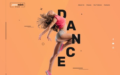 "Aeromint - Dance Studio" 响应式着陆页模板 #90260