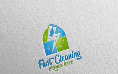 Service de nettoyage avec modèle de logo Eco Friendly 15