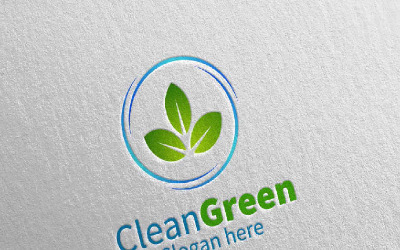 Servizio di pulizia con modello di logo Eco Friendly 23