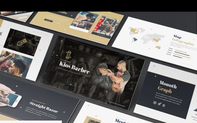 Modello di PowerPoint Kios Barber