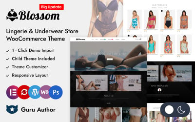 Blossom - Tema responsivo do Elementor WooCommerce da loja de lingerie e roupas íntimas