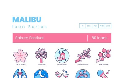 60 ikon festivalu Sakura - sada série Malibu