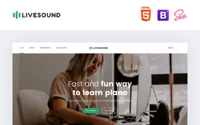 Livesound - Landing Page Template für Musikschulen