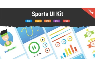 Éléments de l&amp;#39;interface utilisateur du kit de sport