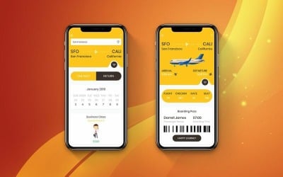 Elementos de la interfaz de usuario de reserva de vuelo 1