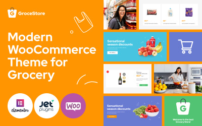 GroceStore - Яскравий і привабливий продуктовий веб-сайт для електронної комерції Тема WooCommerce