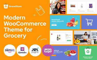 GroceStore - Heldere en aantrekkelijke e-commerce website voor kruidenierswaren WooCommerce-thema