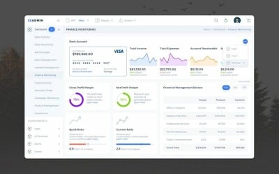 Interfejs panelu administracyjnego monitorowania finansów