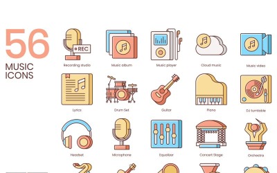 56 Music Icons - Honey Series Set