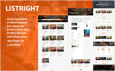 Responsywny szablon strony www Listright- Directory Listing HTML5 Website Template #90415