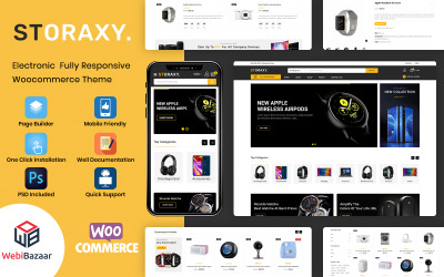 "Storaxy - Mega Electronic Super Store" thème WooCommerce adaptatif #90438