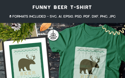 Suéter feio engraçado de Natal - Cerveja - Design de camiseta