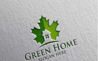 Yeşil Ev 10 Logo Şablonu
