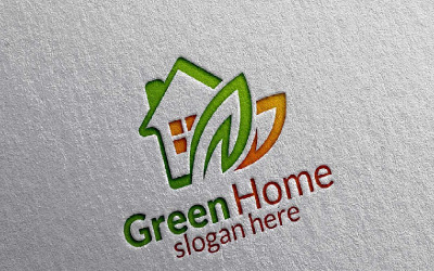 Yeşil Ev 5 Logo Şablonu