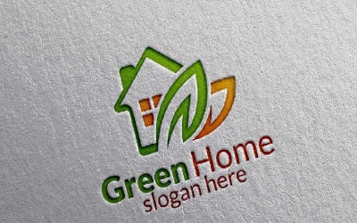 Green Home 5 Logo sjabloon