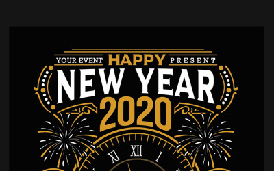 Oslava večírku nového roku 2020 - šablona Corporate Identity