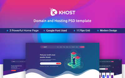 Plantilla PSD de dominio y hosting de Khost